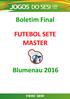 Boletim Final FUTEBOL SETE MASTER