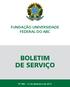 FUNDAÇÃO UNIVERSIDADE FEDERAL DO ABC BOLETIM DE SERVIÇO