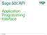 Sage 50c API Application Programming Interface.