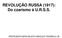 REVOLUÇÃO RUSSA (1917): Do czarismo à U.R.S.S. PROFESSOR ESPECIALISTA HAROLDO TRAZÍBULO JR.