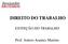 DIREITO DO TRABALHO EXTINÇÃO DO TRABALHO. Prof. Antero Arantes Martins