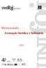 Memorando. Formação Jurídica e Judiciária