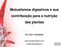 Mutualismos digestivos e sua contribuição para a nutrição das plantas Dra. Ana Z. Gonçalves