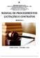 MANUAL DE PROCEDIMENTOS LICITAÇÕES E CONTRATOS