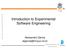 Introduction to Experimental Software Engineering