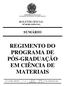 REGIMENTO DO PROGRAMA DE PÓS-GRADUAÇÃO EM CIÊNCIA DE MATERIAIS