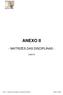 ANEXO II - MATRIZES DAS DISCIPLINAS - CANTO. Anexo II Matrizes das Disciplinas Admissões 2018/2019 Página 1 de 84
