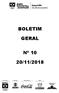 BOLETIM GERAL Nº 10 20/11/2018