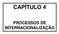 CAPÍTULO 4 PROCESSOS DE INTERNACIONALIZAÇÃO