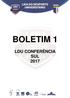 BOLETIM 1 LDU CONFERÊNCIA SUL 2017