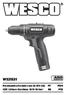 WS2531. Parafusadeira/Furadeira sem fio 12V Lítio PT P04 12V Lithium Cordless Drill Driver EN P12