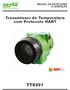 MANUAL DE INSTRUÇÕES E OPERAÇÃO. Transmissor de Temperatura com Protocolo HART HART COMMUNICATION PROTOCOL TTS501