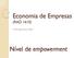 Economia de Empresas (RAD 1610) Prof. Dr. Jorge Henrique Caldeira. Nível de empowerment