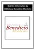 Boletim Informativo da Biblioteca Benedicto Monteiro