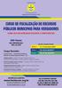 CURSO DE FISCALIZAÇÃO DE RECURSOS PÚBLICOS MUNICIPAIS PARA VEREADORES