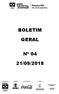 BOLETIM GERAL Nº 04 21/09/2018