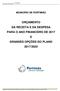 ORÇAMENTO DA RECEITA E DA DESPESA PARA O ANO FINANCEIRO DE 2017 E GRANDES OPÇÕES DO PLANO 2017/2020