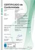 CERTIFICADO de Conformidade Certificado número Certificate number