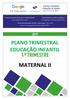 PLANO TRIMESTRAL EDUCAÇÃO INFANTIL 1º MATERNAL II