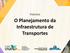 Palestra. O Planejamento da Infraestrutura de Transportes