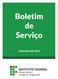 Boletim de Serviço. Publicado em 11/10/2017