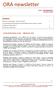 ORA newsletter. Nº 61 FEVEREIRO/2012 (circulação limitada) Assuntos LEGISLAÇÃO FISCAL/LEGAL JANEIRO DE 2012