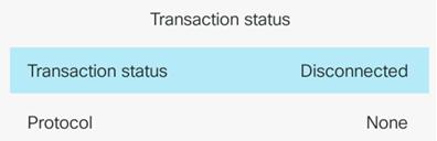 Exibições de status da transação o status de autenticação diferente se a autenticação do dispositivo do 802.1x é girada sobre. - Desligado Este é o status padrão.