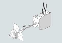 Disjuntor 3RV até 100 A Acessórios Acionamentos rotativos Visão geral Acionamento rotativo de acoplamento de porta Disjuntores com acionamentos rotativos podem ser instalados no armário de