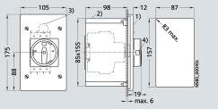 3) Diâmetro do cadeado máximo 8 mm. Caixa de embutir de material isolante 3RV19 32-2.