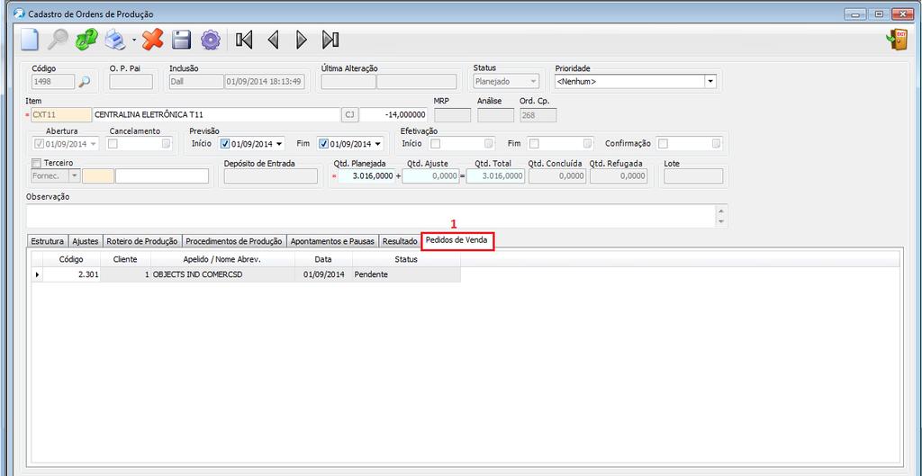 Figura 12 Com o parâmetro GeraOPSecCompSemiElab com o valor para S (no 2º dígito), ao clicar na seta ao lado do botão Processar, será exibido um menu com a