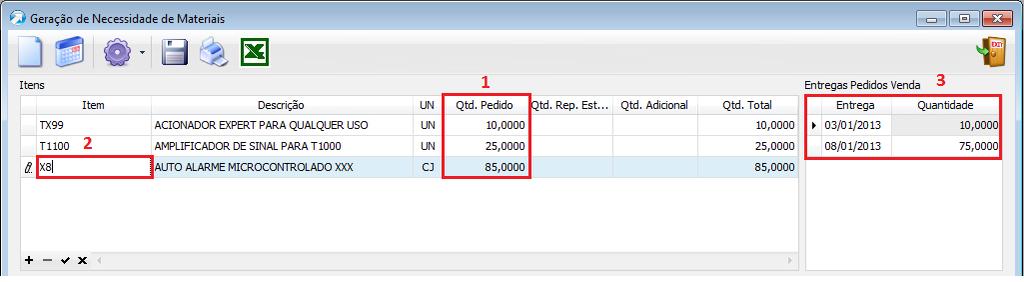 Ao clicar no botão Analisar Pedidos 1 será aberto o pop-up 2, basta definir o período desejado e clicar no botão 3 como demonstrado da figura 7.