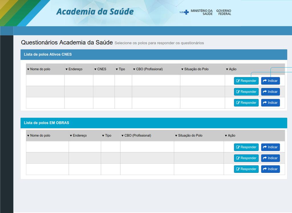 Ao acessar o gestor/ técnico será redirecionado