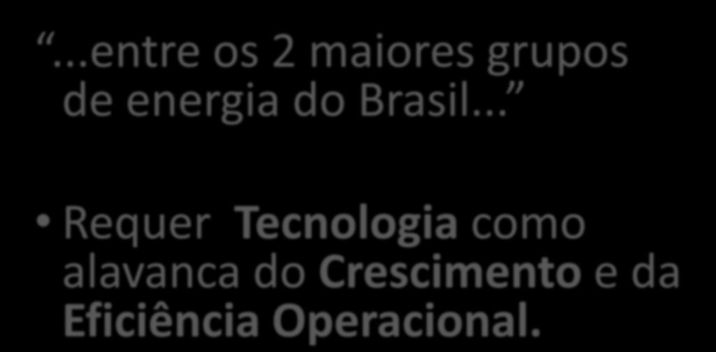 Visão Cemig...entre os 2 maiores grupos de energia do Brasil.