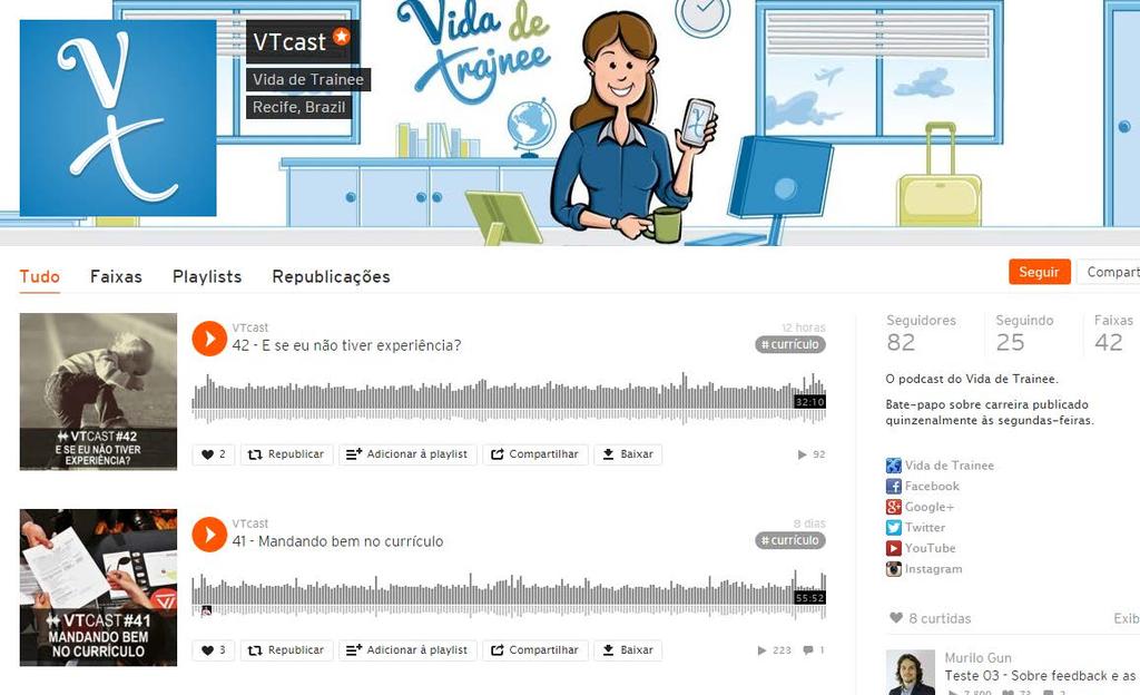 Formatos de Mídia Podcast (link) VTcast O VTcast é o podcast do VT, um programa semanal de