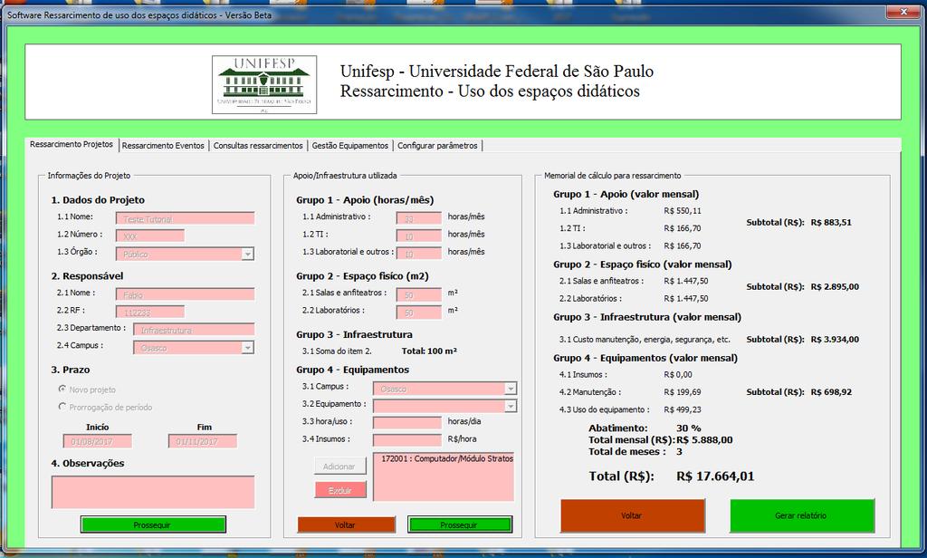 7. Clicando no botão Gerar relatório você poderá imprimir a proposta ou gerar um pdf, para gerar o