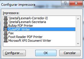 pdf é necessário que você tenha instalado o bullzip, cutepdf ou outro programa gerador de PDF,