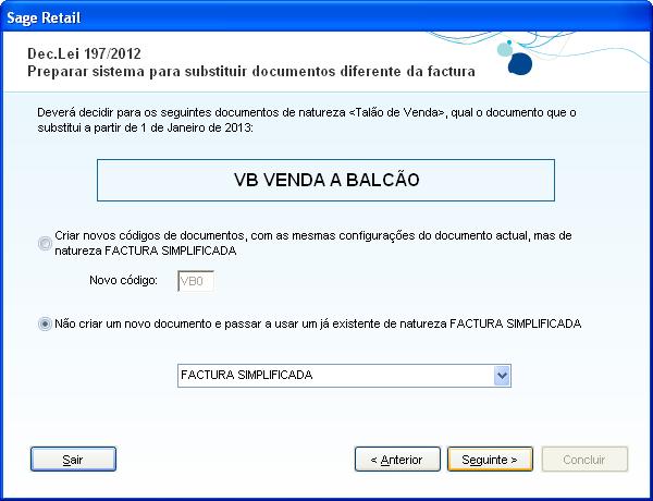 usar a partir de 01-01-2013 e que irá substituir o documento de natureza Talão de venda.