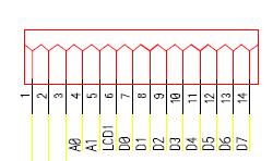 Mapeamento de Memória Display LCD 4000H 5FFFH R/W A1 RS A0 Os bits de dados (D0 a D7) podem ser ligados diretamente no barramento da porta P0, mas os pinos A0(RS) e A1(RW) devem ser conectados