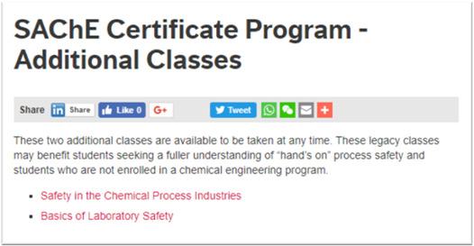 Additional Classes https://www.aiche.