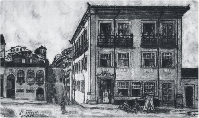 Casa da Moeda Nesta ilustração, em carvão, do médico e artista plástico baiano Octavio Torres, de 1946, está representada a Ladeira da Praça, no século XIX.