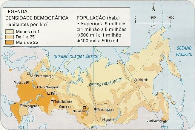 Mário Yoshida Rússia Distribuição da população e principais cidades Fonte: Atlas 2000. La France et le monde.