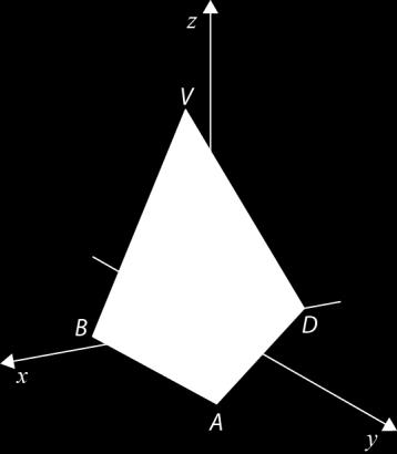 2. Na figura está representada, num referencial o.n. Oxyz, uma pirâmide quadrangular regular [ABCDV].
