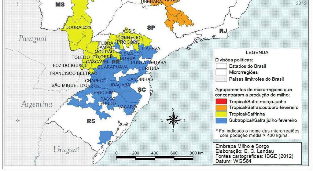 Localização geográfica dos agrupamentos de microrregiões que