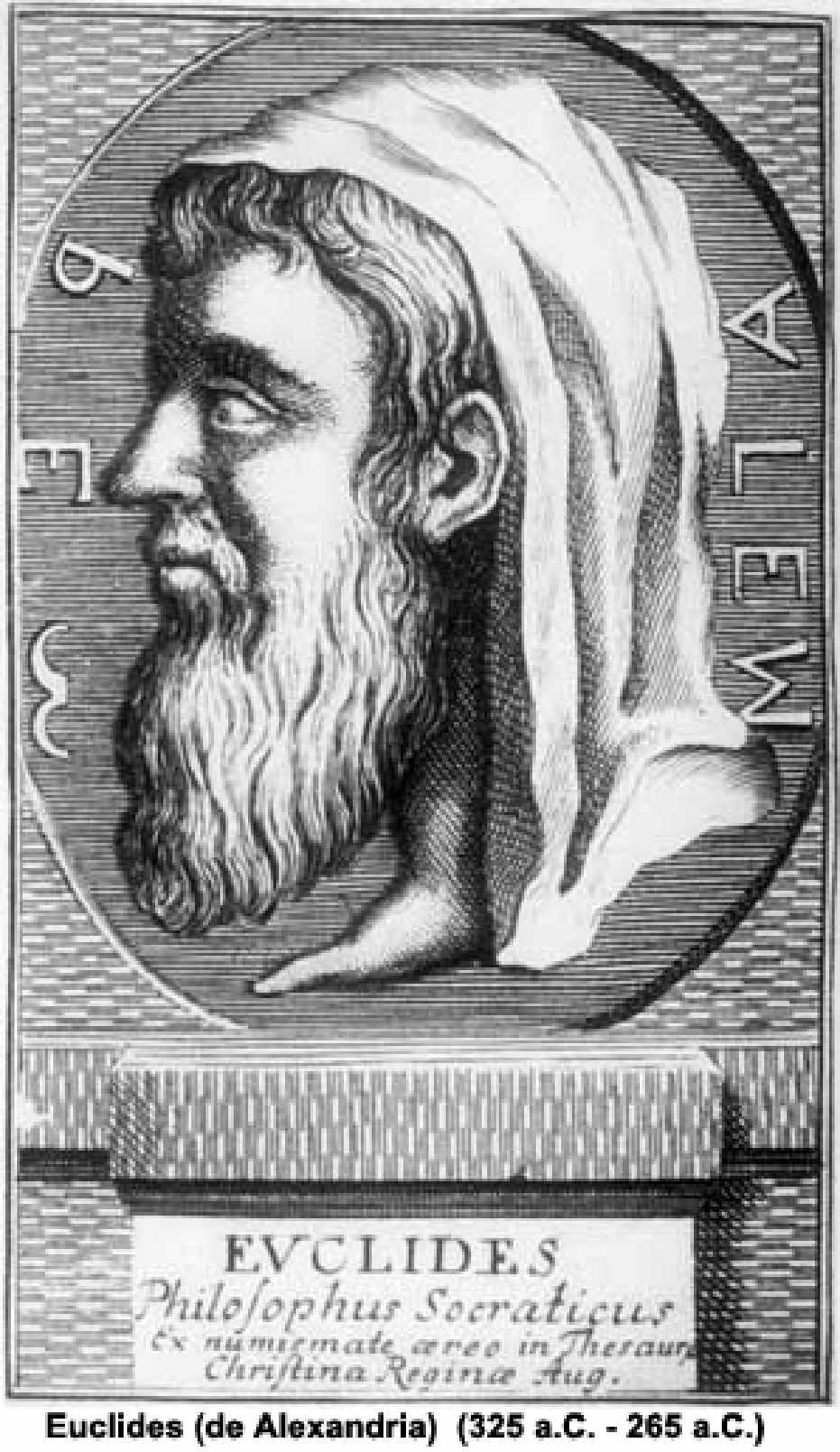 Euclides Matemático grego, Viveu em Alexandria por volta de 300 a.c., Autor do primeiro texto com teoria matemática axiomática: Os Elementos.