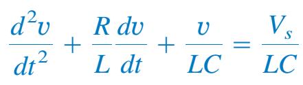 RLC Série com Fonte Independente A ED tem a mesma forma característica das equações vistas anteriormente.