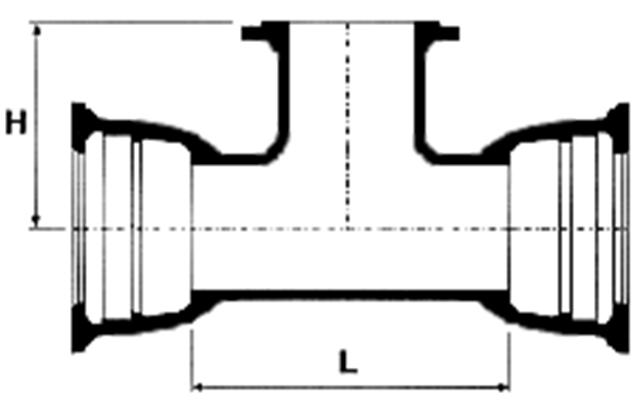 18 TÊ COM BOLSAS JGS E FLANGE Abrev: PN10: TJGSF10 PN16: TJGSF16 PN25: TJGSF25 dn Dimensões Tipos de massa Corpo Derivação JGS JTI JTE L e1 H e2 PN 10 PN 16 PN 25 PN 10 PN 16 PN 25 PN 10 PN 16 mm mm