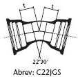 9 CURVA 22º 30' COM BOLSAS JGS Dimensões Massa t e JGS JTI JTE mm mm Kg Kg Kg 80 40 7,0 8,5 8,5-100 40 7,2 11,4 11,4-150 55 7,8 17,6