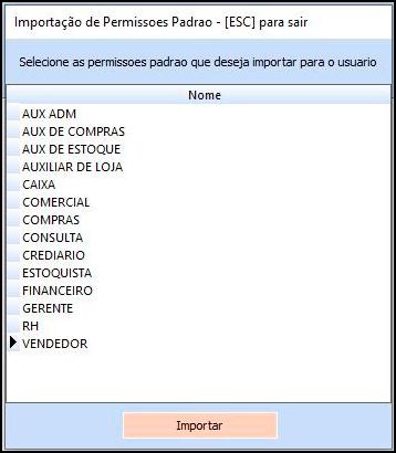 Lembrando que ao importar um perfil, perde-se toda configuração anterior do usuário/perfil.