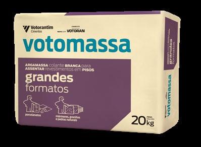 DESCRIÇÃO: Votomassa grandes é uma argamassa que proporciona alta aderência e flexibilidade no assentamento de uma ampla variedade de porcelanatos, e pedras naturais de grandes.