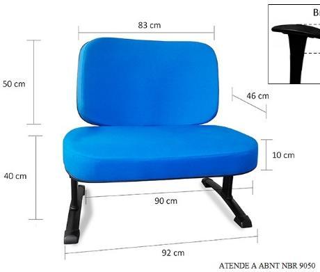 Deverá ser instalada cadeira para pessoa obesa, que esteja de acordo com as normas vigentes, a mesma deverá suportar até 250kg
